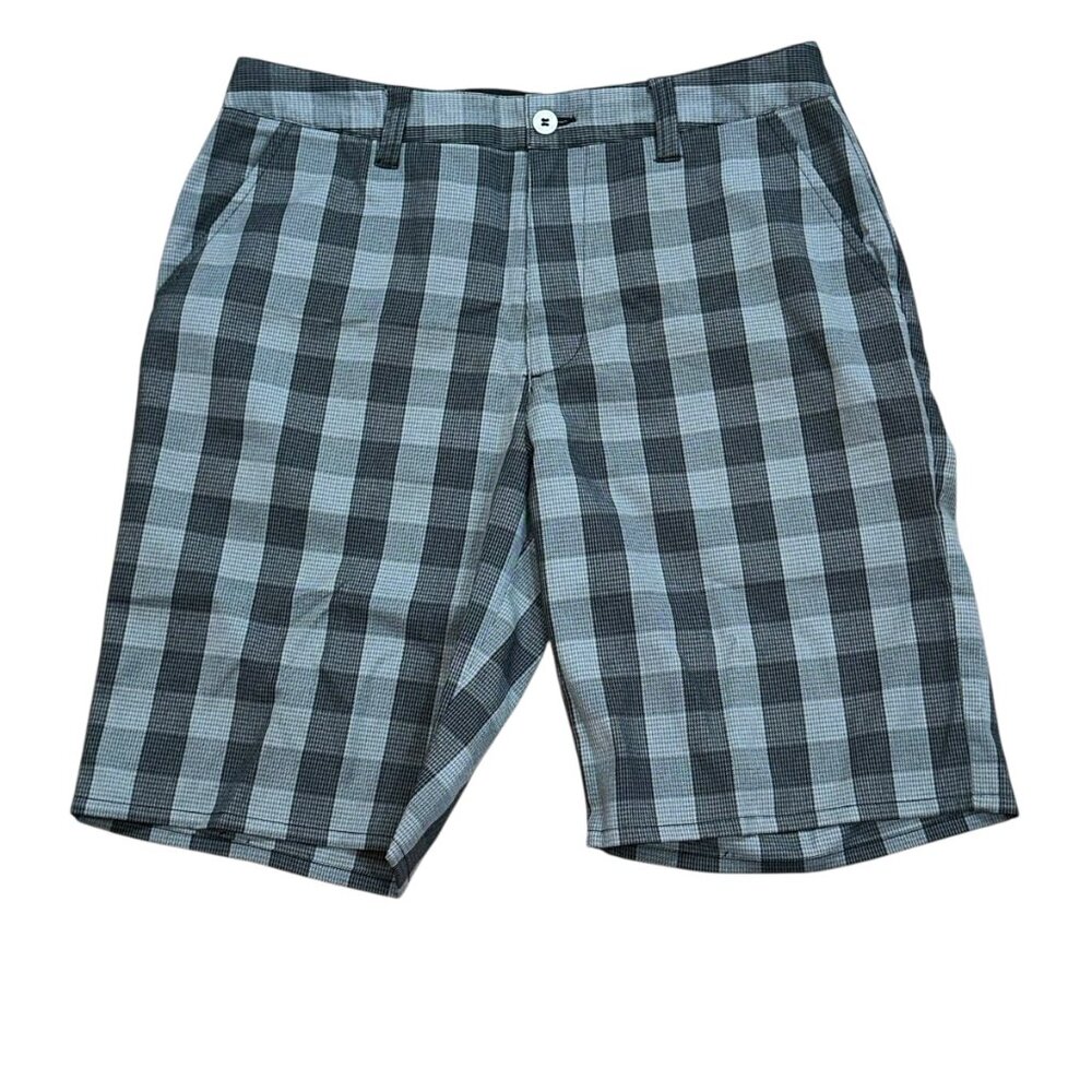 Travis Mathew 10" Plaid Preppy Flat Front Golf Shorts Size 34 Preppy Chino